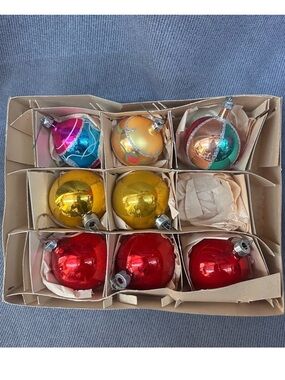 Vintage mercury glass balls Christmas ornaments
